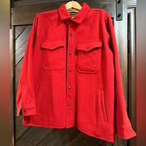Filson Lined Mackinaw Wool Jac Shirt in Red Oak Virgin Wool